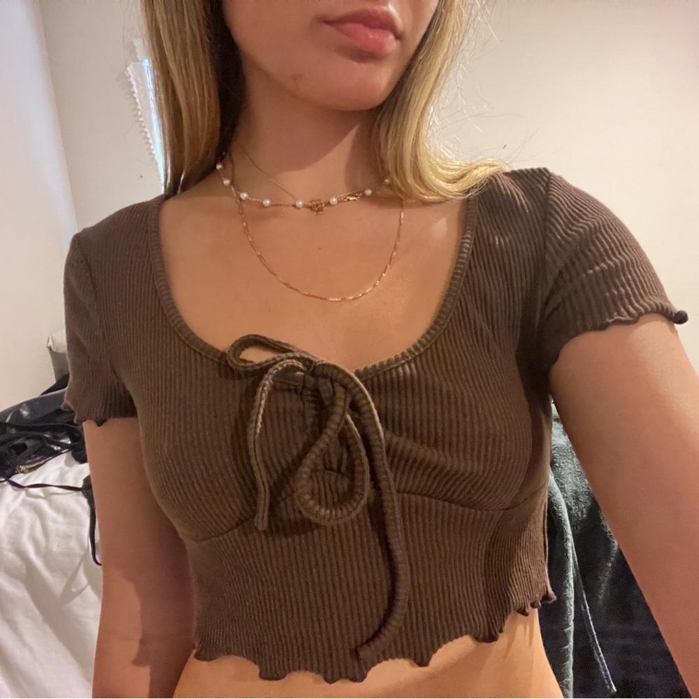 Brown crop top
